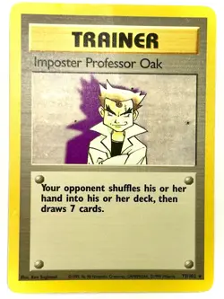 Imposter Professor Oak 73/102 Rare Base Set Unlimited Pokemon Moderately Played - Image 1