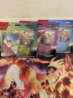 Pokemon TCG Prismatic Evolutions Tech Sticker Collection Set Of All 3 SEALED - Image 1
