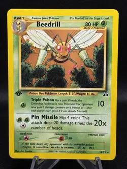 Pokemon TCG Beedrill Neo Discovery 1st edition 18/75 LP - Image 1
