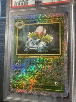 Ivysaur Legendary Collection PSA 8 REVERSE HOLO 2002 Pokemon NM - Image 3