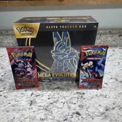 Pokemon TCG Mega Evolution Elite Trainer Box Lucario + 2 Destined rivals packs - Image 1