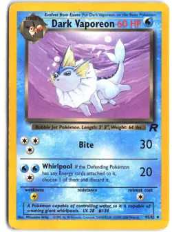 Dark Vaporeon 45/82 Uncommon Team Rocket Pokemon Unlimited - Image 1