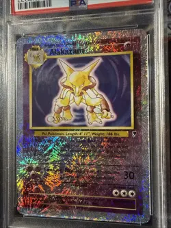 2002 POKEMON LEGENDARY COLLECTION #1 ALAKAZAM-REVERSE FOIL PSA 8 NM - Image 3