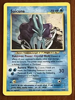 Suicune 14/64 Holo Neo Revelation Unlimited with Swirl Pokemon TCG - Image 1