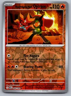 Hearthflame Mask Ogerpon 044/182 REVERSE HOLO Destined Rivals Pokemon NM - Image 1