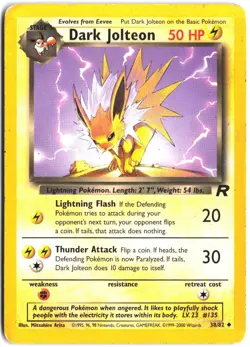 Dark Jolteon 38/82 Uncommon Team Rocket Pokemon Unlimited - Image 1