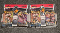Pokemon 2 Pack Blister Rebel Clash + Sun & Moon w/ Charizard Pin x2 - Image 1