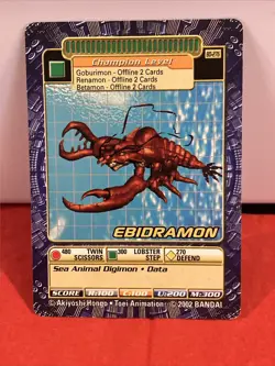 Ebidramon BO-276 Digimon Digi-Battle Series 6 Card - Image 1