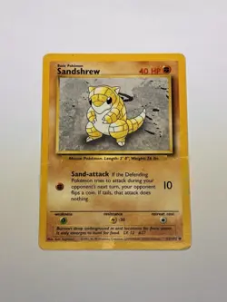 Sandshrew 62/102 Base Set Common Pokemon Card TCG Vintage WoTC 1999 HP - Image 1