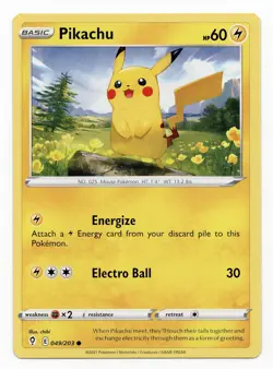 Pikachu 049/203 Evolving Skies Regular Common Card NEAR MINT/MINT - Image 1