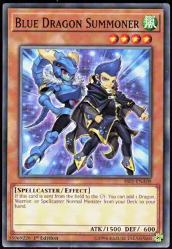Blue Dragon Summoner SS01-ENA08 Speed Duel Decks: Destiny Masters Yu-Gi-Oh NM - Image 1
