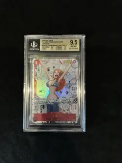 One Piece TCG BGS 9.5 Gem Mint Nami OP01-016 Manga Alt Art The Best Japanese PRB - Image 1