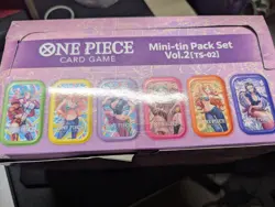 One Piece TCG Mini Tin Vol 2 TS-02 HK and SE Asia Exclusive Set Of 12 Box Damage - Image 1