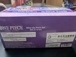 One Piece TCG Mini Tin Vol 2 TS-02 HK and SE Asia Exclusive Set Of 12 Box Damage - Image 2