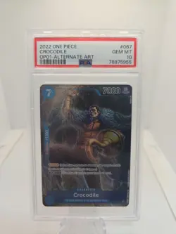 2022 ONE PIECE OP01-ROMANCE DAWN ALTERNATE ART #067 CROCODILE PSA 10 - Image 1