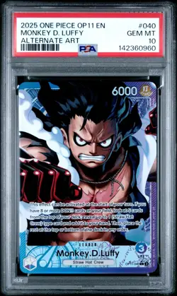 One Piece CCG Monkey.D.Luffy OP11-040 Leader English PSA 10 Gem Mint - Image 1