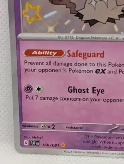 Pokemon TCG Mimikyu Scarlet & Violet Paldean Fates Holo Shiny Rare Card 160/091 - Image 5