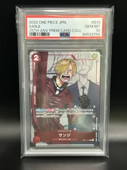 2022 One Piece SANJI Japanese OP01-013 25th Anniversary Prem. Card Coll. PSA 10 - Image 1