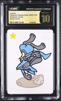 ✨✨ CGC 10 PRISTINE 2025 TARUKA POKEMON PLAYING CARDS Lucario Picture Card - Image 1
