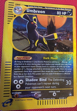 Umbreon Aquapolis Reverse Holo Rare 80 HP Stage 1 English Pokemon Card 2002 - Image 1