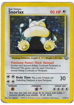 Snorlax Jungle 11/64 Holo Rare WOTC Vintage Pokemon Card Heavy Play - Image 1