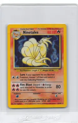 Ninetales 12/102 - HOLO RARE - BASE SET - VINTAGE WOTC POKEMON CARD - HP/DMG - Image 1