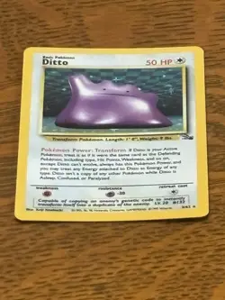 Original 1999 Pokemon DITTO fossil Holographic Card 3/62 - Image 2