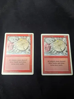 Pair Of Magic the Gathering MTG Revised WHEEL OF FORTUNE Rare HP 1994 Vintage! - Image 1
