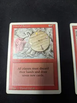 Pair Of Magic the Gathering MTG Revised WHEEL OF FORTUNE Rare HP 1994 Vintage! - Image 3