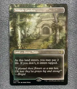 MTG Temple Garden BORDERLESS x1 NM ! Lorwyn Eclipsed (ECL) / Magic The Gathering - Image 1