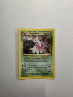 Pokemon TCG Meganium Neo Genesis Holo Rare Card 10/111. - Image 1