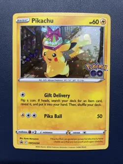 1x Pokemon: Pikachu SWSH234 Cosmos Holo Black Star Promo Card NM fast shipping - Image 1