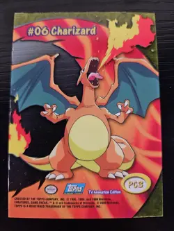 Charizard CLEAR Pokemon Card Topps BLUE Label TV Animation #06 LP PC3 Vintage - Image 1