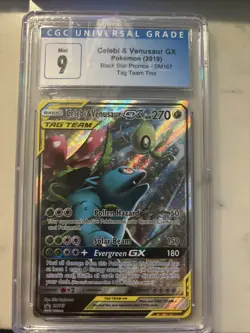 CGC 9 Celebi & Venusaur GX 2019 Black Star Promos SM167 Pokemon Card - Image 1