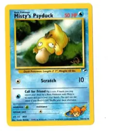 Pokemon TCG Gym Heroes Misty's Psyduck 54/132 Gold Foil W Stamp Near Mint Card - Image 1
