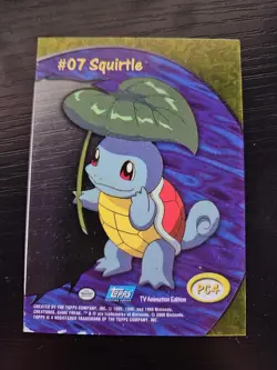 Squirtle #07 PC4 Clear TOPPS 1999 TV Animation Blue Logo acryllic Pokemon - Image 1