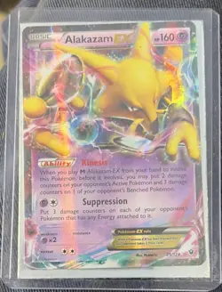 Pokemon TCG Alakazam EX 25/124 Fates Collide Ultra Rare Holo Psychic 160 HP - Image 1