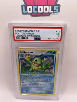 2008 Pokemon Diamond & Pearl - Legends Awakened Politoed (Holo) #12 PSA 5 - Image 1