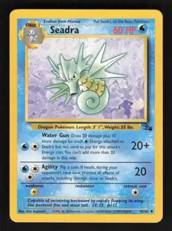 Pokemon Fossil #42/62 Seadra Uncommon - Image 1