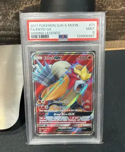 PSA 9 Entei GX Full Art Shining Legends 71/73 Holo Full Art Pokemon TCG MINT - Image 1