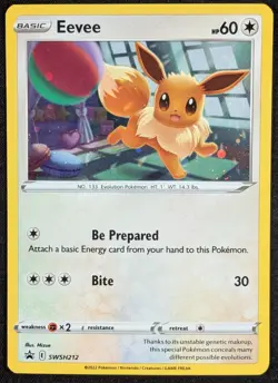 Eevee 2022 Black Star Promo Cosmos Holo Pokemon Card SWSH212 (NM) - Image 1