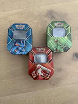 POKEMON 2015 HOENN POWERS COLLECTOR TIN EMPTY BLAZIKEN SWAMPERT SCEPTILE LOT 3 - Image 1