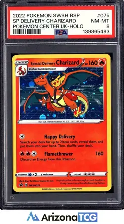Pokemon 2022 Special Delivery Charizard SWSH075 Holo Black Star Promo PSA 8 - Image 1