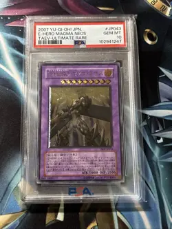 PSA 10 E-HERO MAGMA NEOS TAEV-ULTIMATE RARE YUGIOH! 2007 JP043 *LOW POP* - Image 1