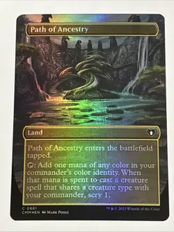 MTG Commander Masters Path of Ancestry Borderless Foil 0661 NM - Image 1