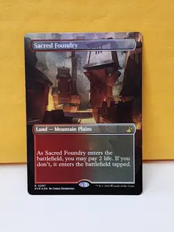 1x FOIL BORDERLESS ALT ART Sacred Foundry, NM, RVR, Magic: the Gathering, MtG - Image 3