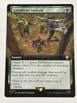MTG Commander: Lord of the Rings Galadhrim Ambush Extended Art 0121 NM Rare - Image 1