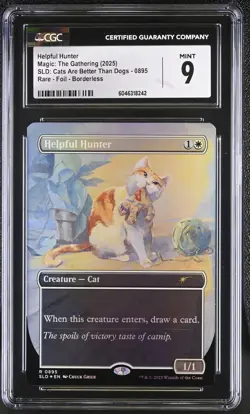 HELPFUL HUNTER Secret Lair Foil Cats are Better CGC 9 MTG [Nostalgium] - Image 1