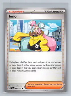 Iono Normal Uncommon SV02: Paldea Evolved PAL Supporter 185/193 Pokemon Card TCG - Image 1