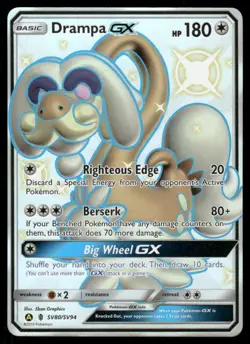 Pokemon Cards Drampa GX SV80/SV94 Hidden Fates Rare Shiny GX NM - Image 1